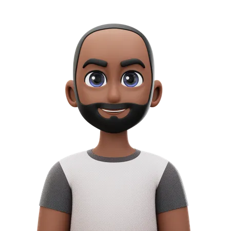 Short Hair Man with Beard  3D Icon