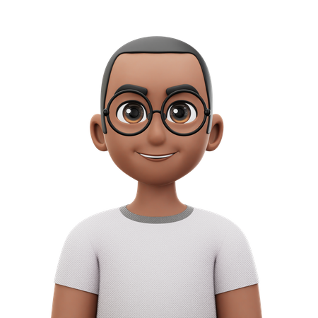 Short Hair Man with Glasses  3D Icon