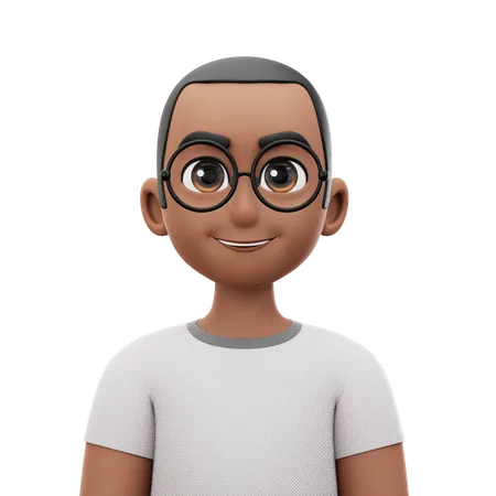 Short Hair Man with Glasses  3D Icon