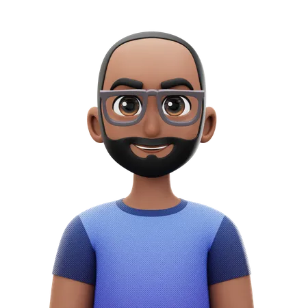 Short Hair Man with Glasses  3D Icon