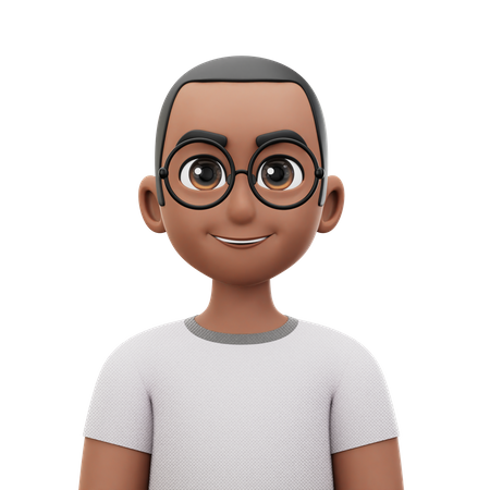 Short Hair Man with Glasses  3D Icon