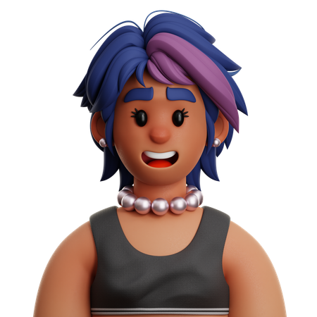 SHORT HAIR WOMAN  3D Icon