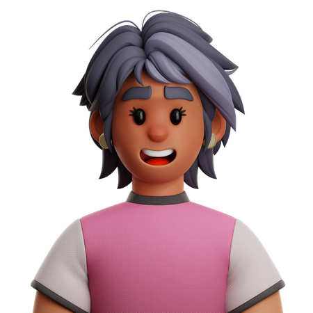 SHORT HAIR WOMAN  3D Icon