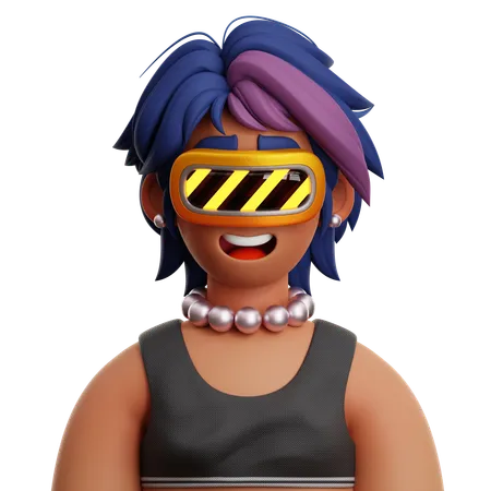 SHORT HAIR WOMAN WITH VR  3D Icon