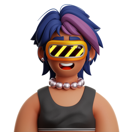 SHORT HAIR WOMAN WITH VR  3D Icon