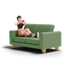 3d girl lying on sofa logo