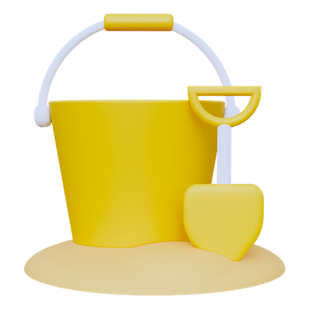 Shove and Sand Bucket  3D Icon
