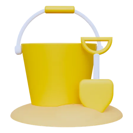 Shove and Sand Bucket  3D Icon