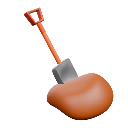 Shovel  3D Illustration