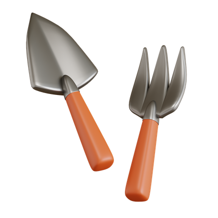 Shovel And Fork  3D Icon