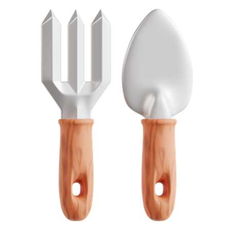 Shovel And Fork  3D Icon