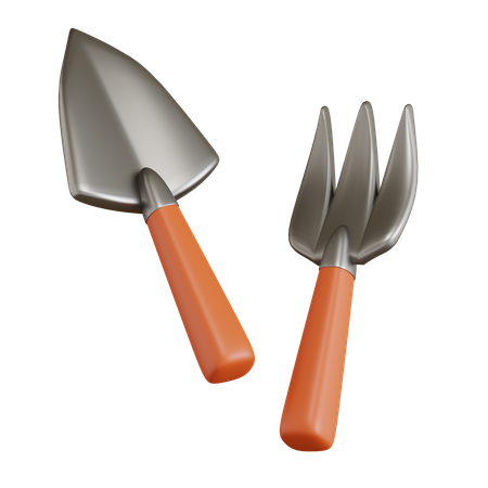 Shovel And Fork  3D Icon