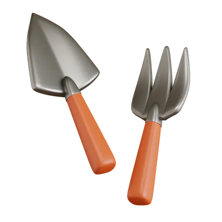 Shovel And Fork  3D Icon