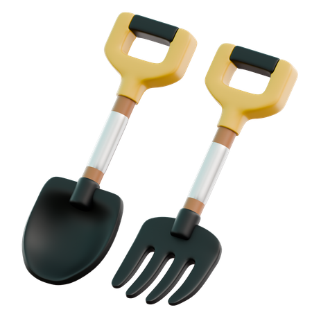 Shovel And Pitchfork  3D Icon
