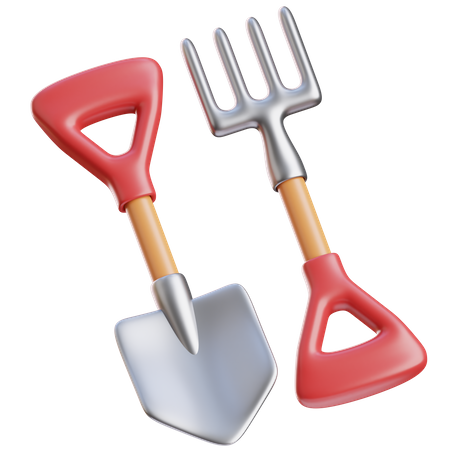 Shovel And Pitchfork  3D Icon