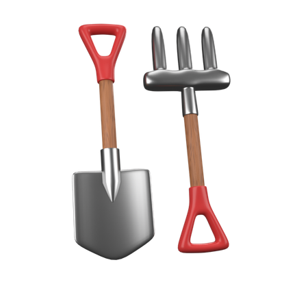 Shovel And Pitchfork  3D Icon