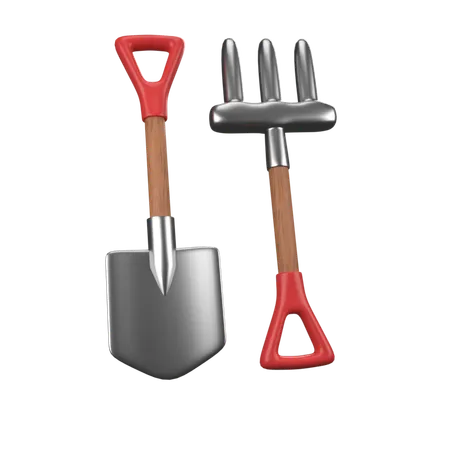 Shovel And Pitchfork  3D Icon