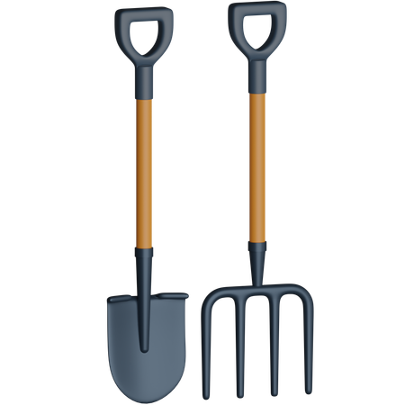 Shovel And Pitchfork  3D Icon