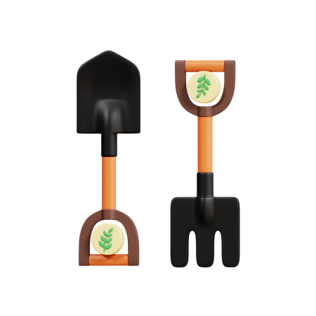 Shovel And Pitchfork  3D Icon