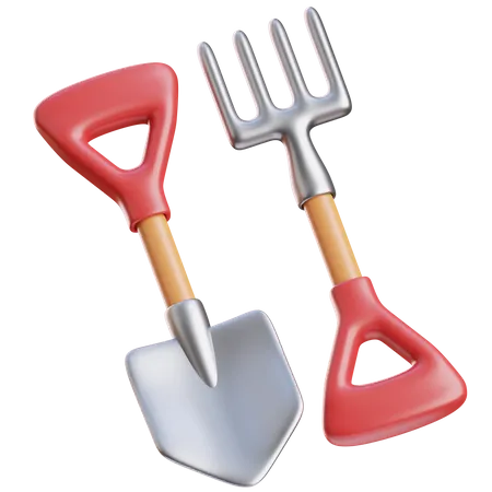 Shovel And Pitchfork  3D Icon