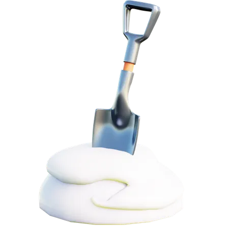 Shovel Embedded A Snow Pile  3D Icon