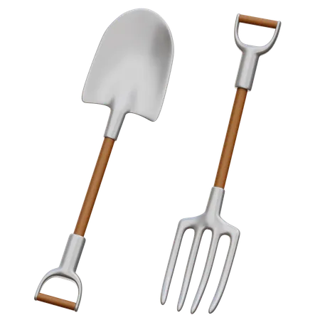 Shovel Pitchfork  3D Icon