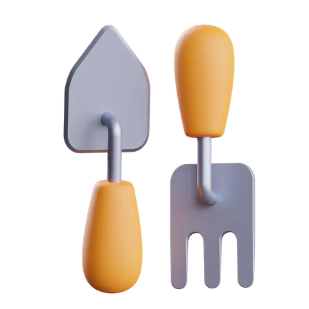 Shovel Pitchfork  3D Icon