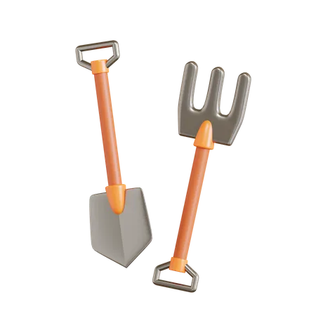 Shovel Pitchfork  3D Icon