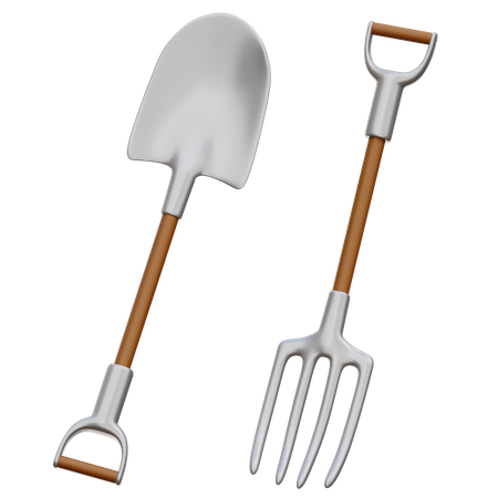 Shovel Pitchfork  3D Icon