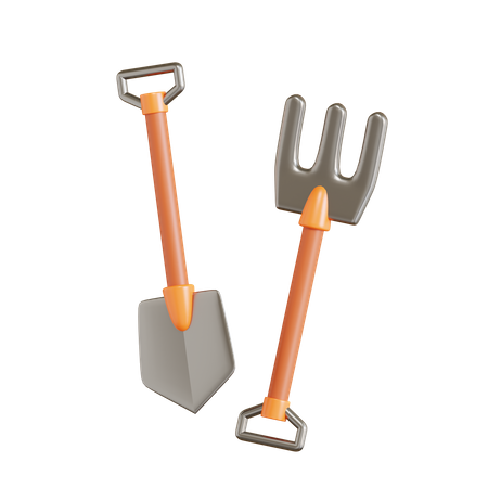 Shovel Pitchfork  3D Icon