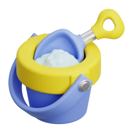 Shovel With Bucket  3D Icon