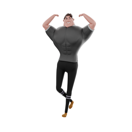 Showing Biceps  3D Illustration