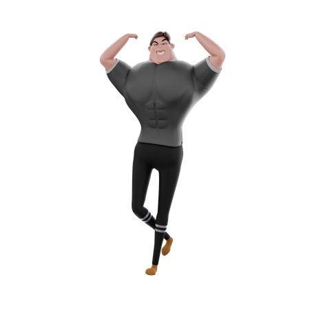 Showing Biceps 3D Illustration