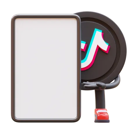 Showing Blank Paper Board  3D Icon
