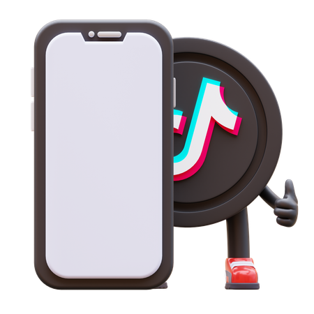 Showing Blank Smartphone Screen  3D Icon
