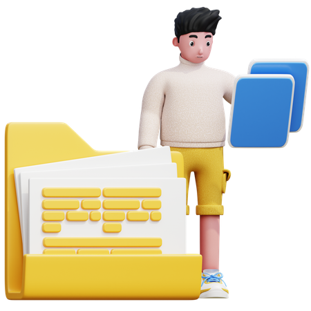 Showing Business File  3D Icon