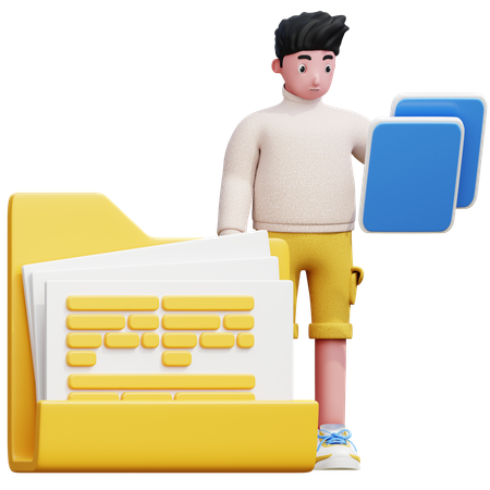 Showing Business File  3D Illustration