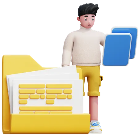 Showing Business File  3D Illustration