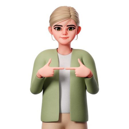 Showing Cute Hand Gesture  3D Illustration