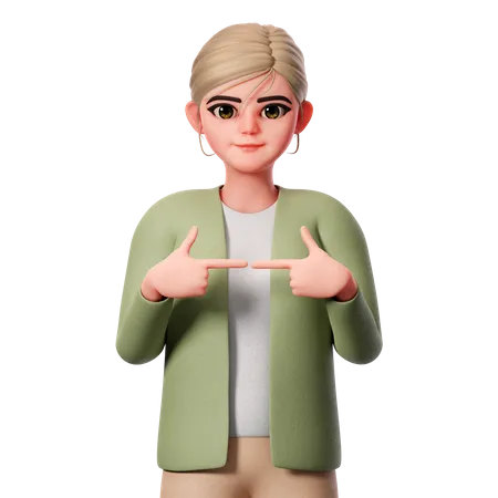 Showing Cute Hand Gesture  3D Illustration