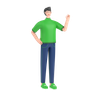 3d for boy with ok gesture