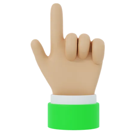 Showing one finger  3D Icon