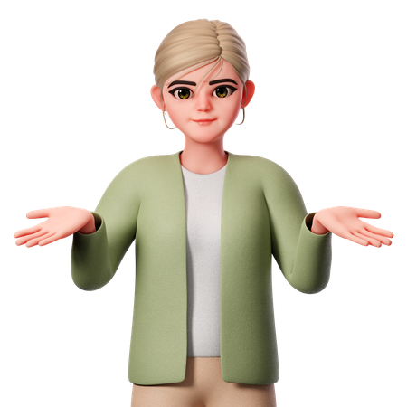 Showing Shrugging Pose  3D Icon