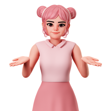 Showing Shrugging Pose  3D Illustration