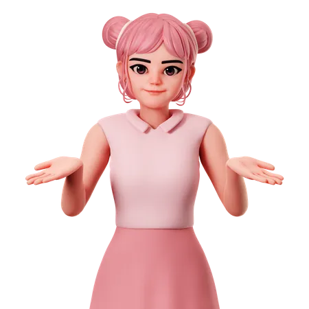 Showing Shrugging Pose  3D Illustration