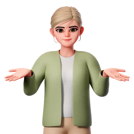 Showing Shrugging Pose  3D Illustration