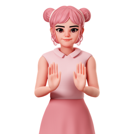 Showing Stop Hand Pose  3D Illustration