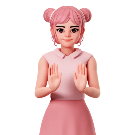 Showing Stop Hand Pose  3D Illustration