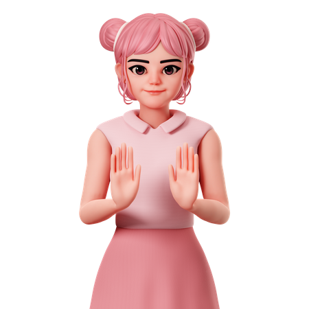 Showing Stop Hand Pose  3D Illustration