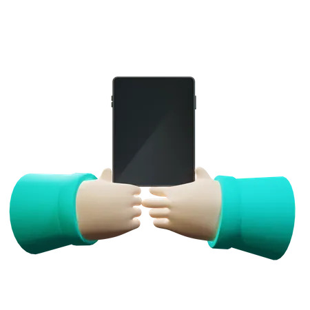 Showing tablet screen gesture  3D Illustration